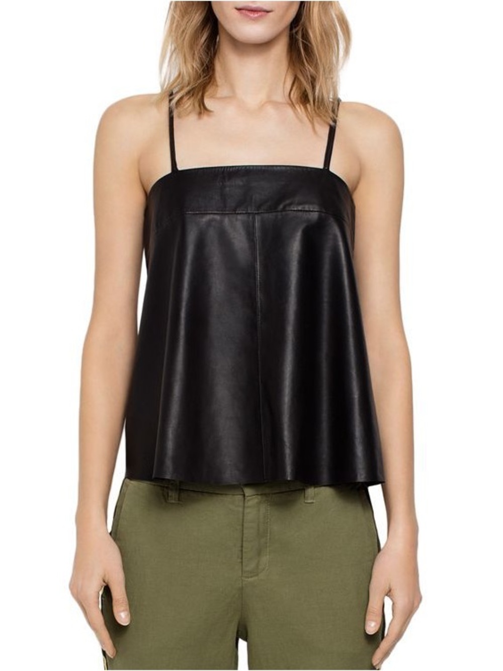 Zadig & Voltaire Black Faux Leather Camisole